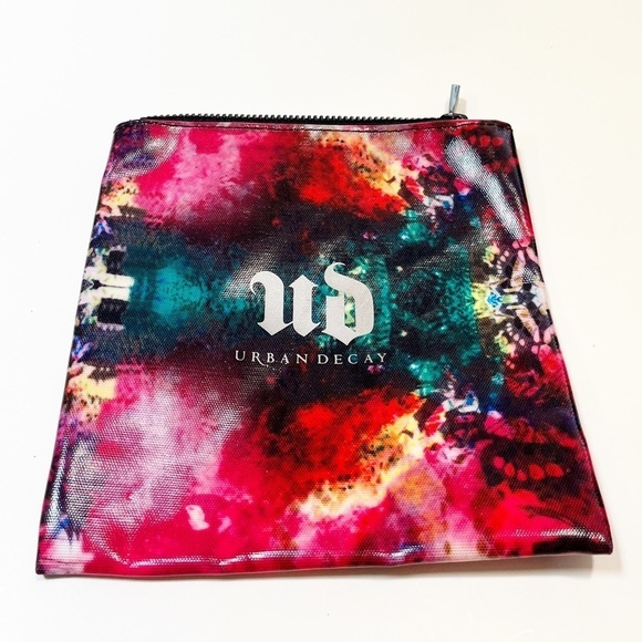 Urban Decay colorful zippered csquare osmetic bag pouch - pink, blue, green. EUC - Picture 1 of 12